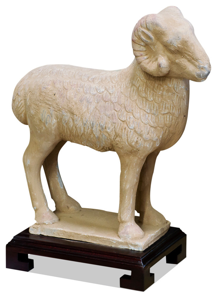 Ceramic Tang Sheep Replica Oriental Statue