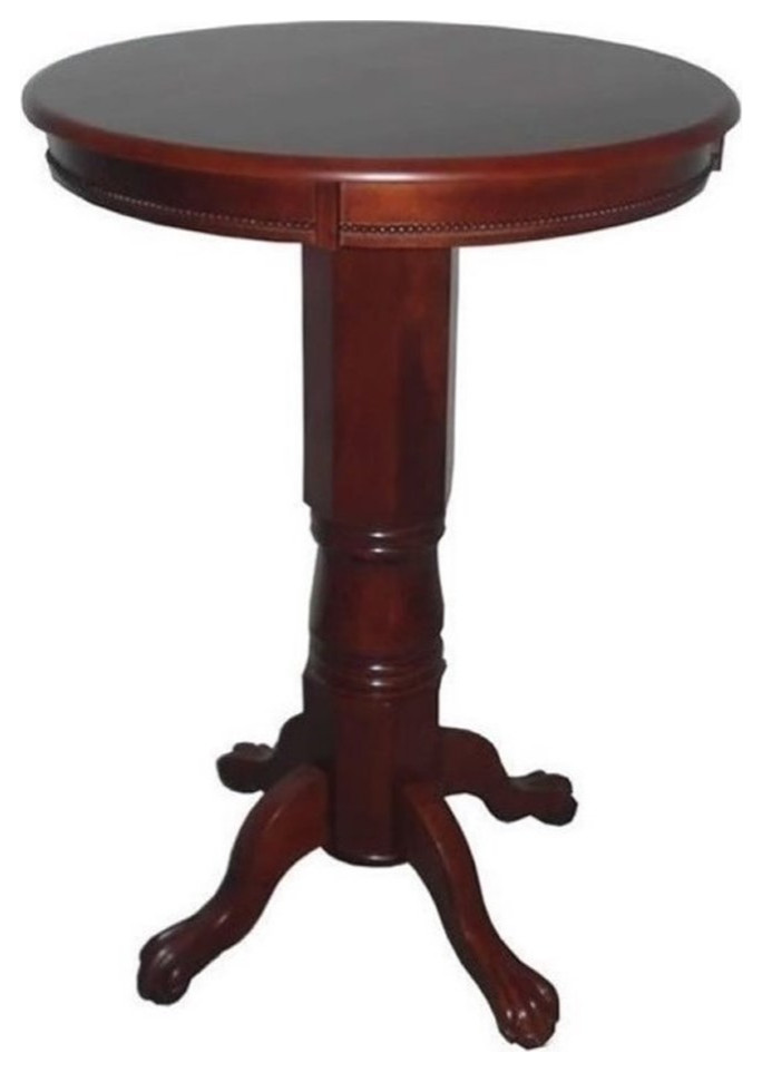 Bowery Hill Round Pub Table in Dark Cherry Traditional Indoor Pub