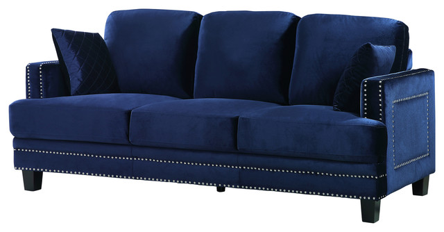 Ferrara Velvet Sofa Navy
