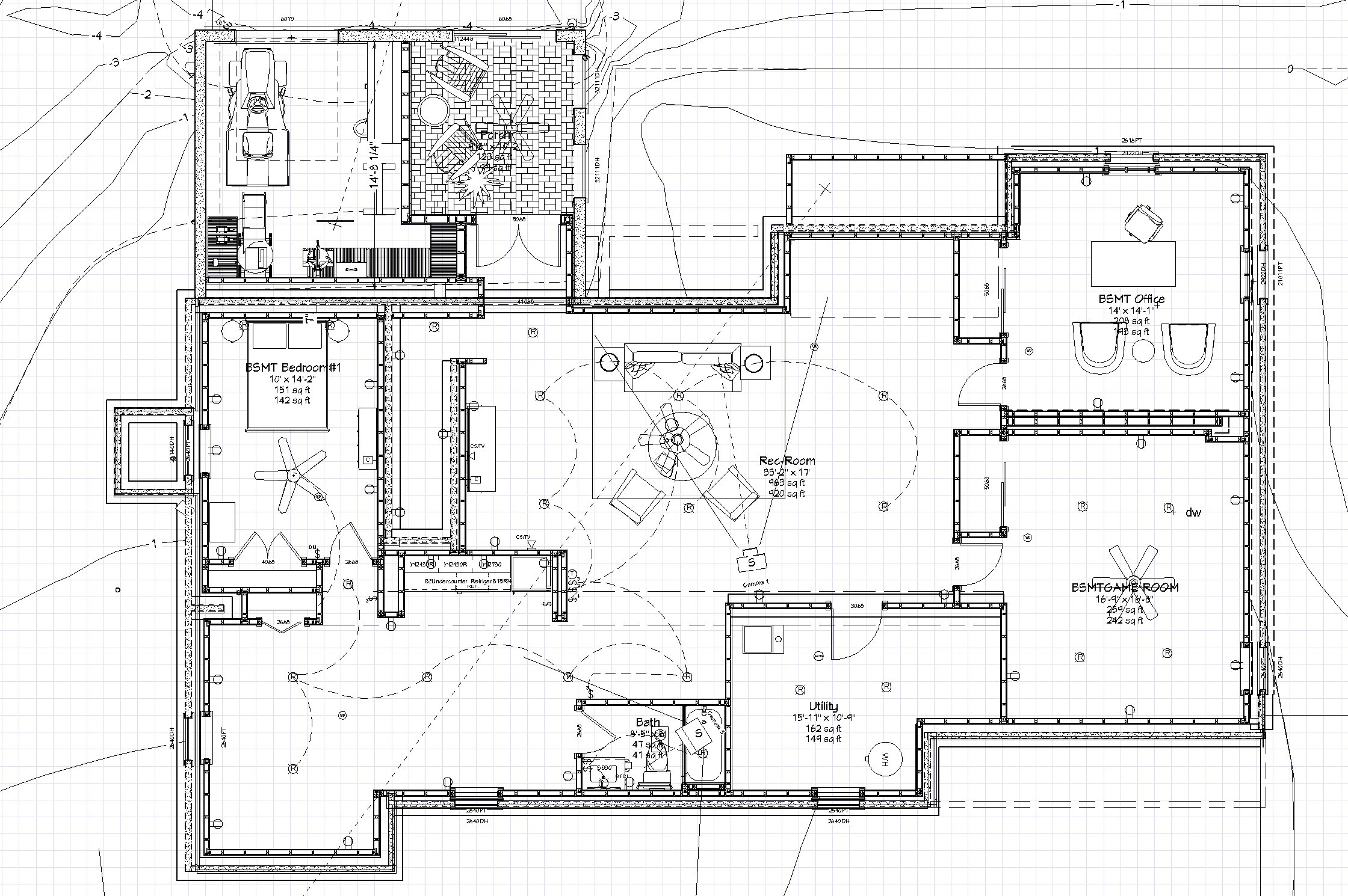 Basement design with 2 story addition