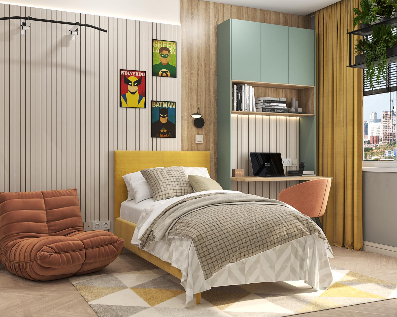 Яркая и спортивная квартира