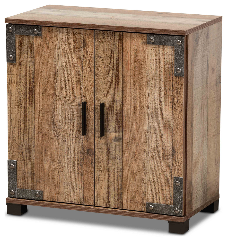 Angelou Farmhouse Rustic 2Door Shoe Industrial Shoe