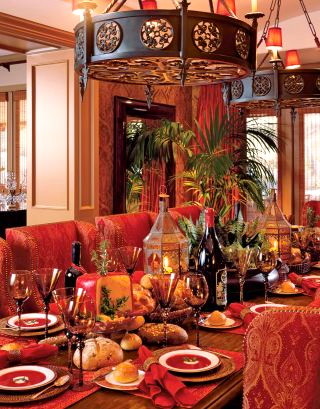 Inspiration for an asian dining room in Los Angeles.
