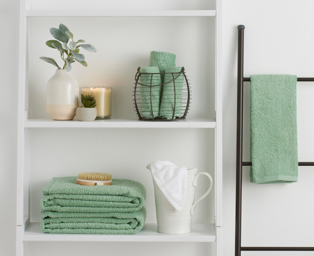 6 Pc Portofino Seafoam Green Bath Ensemble Set Farmhouse Bath