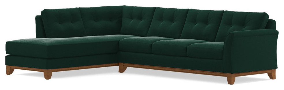 Apt2B Marco 2-Piece Sectional Sofa, Evergreen Velvet, Chaise on Left