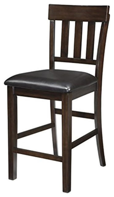 Set of 2 Dark Brown Upholstered Counter Height Barstools - Contemporary - Bar Stools And Counter ...