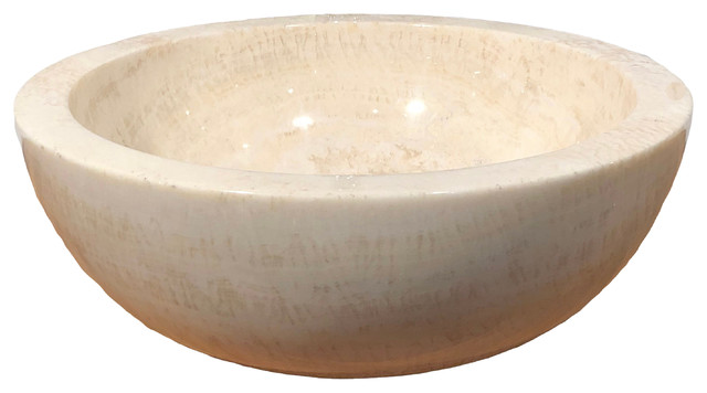 Honey Onyx And White Marble Natural Stone Vessel Sink Round 1