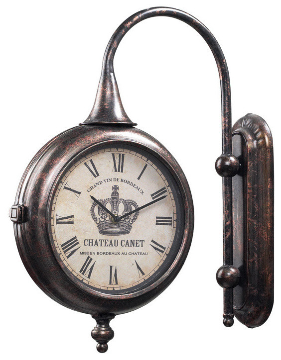 Sterling Industries 125-036 Antique Double Sided Chateau Canet Wall Clock