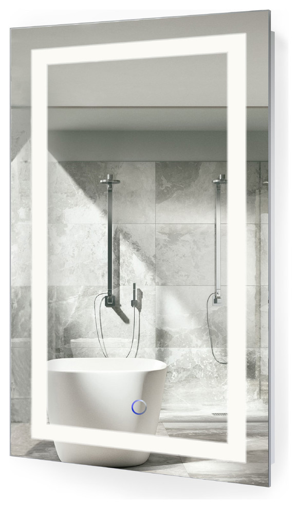 Led Lighted Bathroom Mirror With Defogger And Dimmer 18 X30