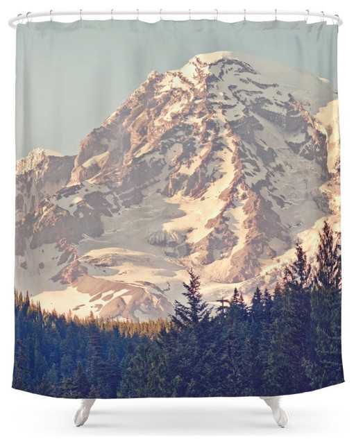 Mount Rainier Retro Shower Curtain Mount Rainier Retro Shower Curtain