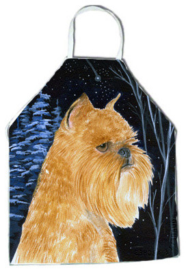 Starry Night Brussels Griffon Apron Polyester Cloth Adult Bib Styled Washable K