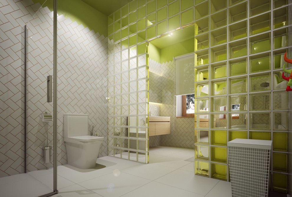 Большой санузел. Дом в пос. Михайловка Green.