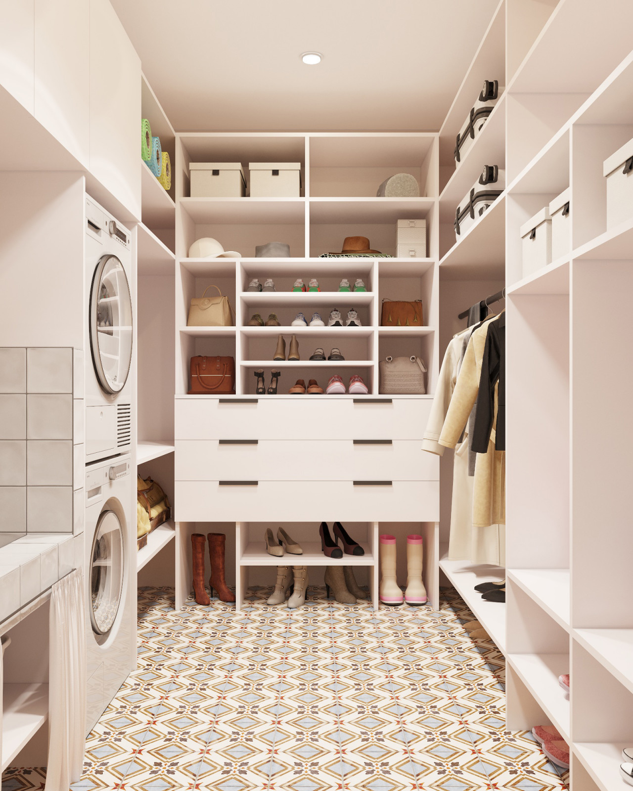 Дизайн проект квартиры с элементами стиля mid-century modern.