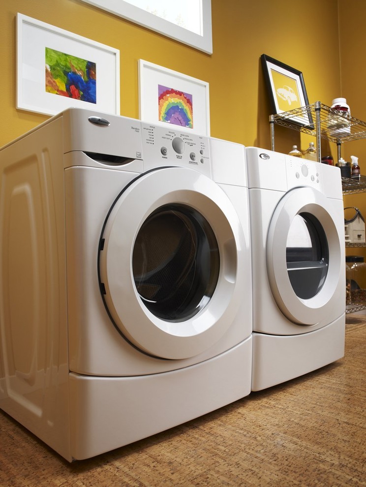 Design ideas for a modern laundry room in New York.