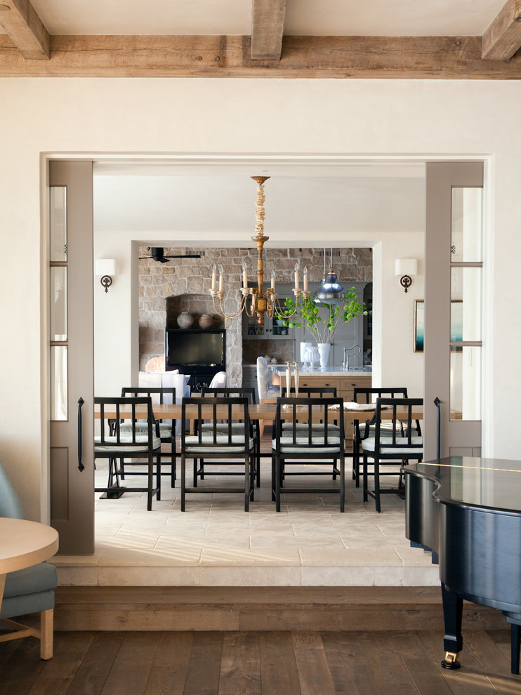 Photo of a mediterranean separate dining room in Orange County.