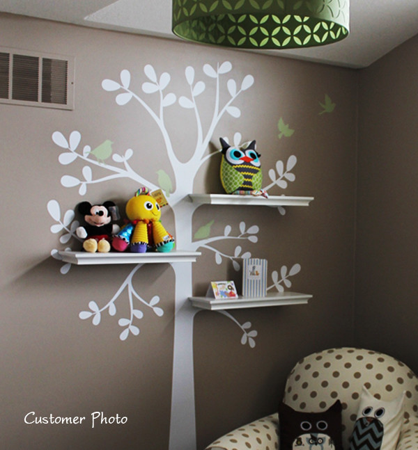 Shelving Tree Wall Decal, Color Scheme A, Small 51"x88"