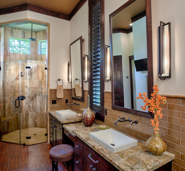 Modern Mountain Lodge Contemporary Bathroom Houston 