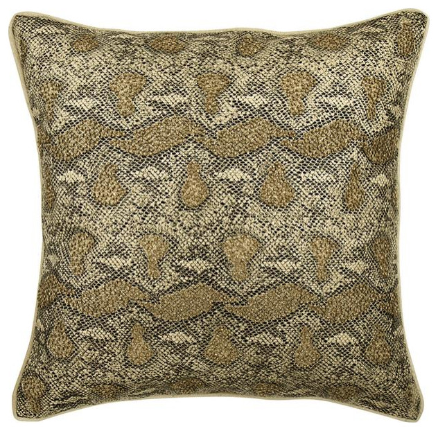 Gold 20"x20" Pillow Cover, Leather & Suede, Animal, Walk The Wild