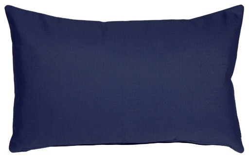 Pillow Deco, Sunbrella Navy Blue Outdoor Pillow, 12"x20"
