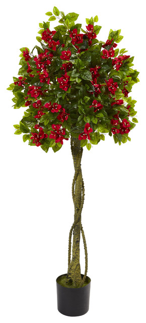 4FT Artificial Bougainvillea Topiary Tree, Iron Framework Design Bougainvillea Plant Home Garden Beauty Decor Foldable Design Set Of 2 P 43801634