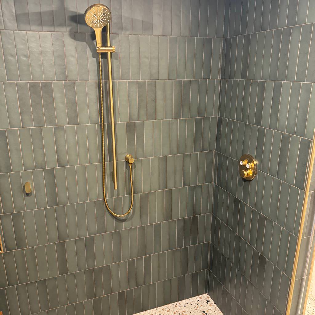 Blissful Emerald Green and Gold Bathroom