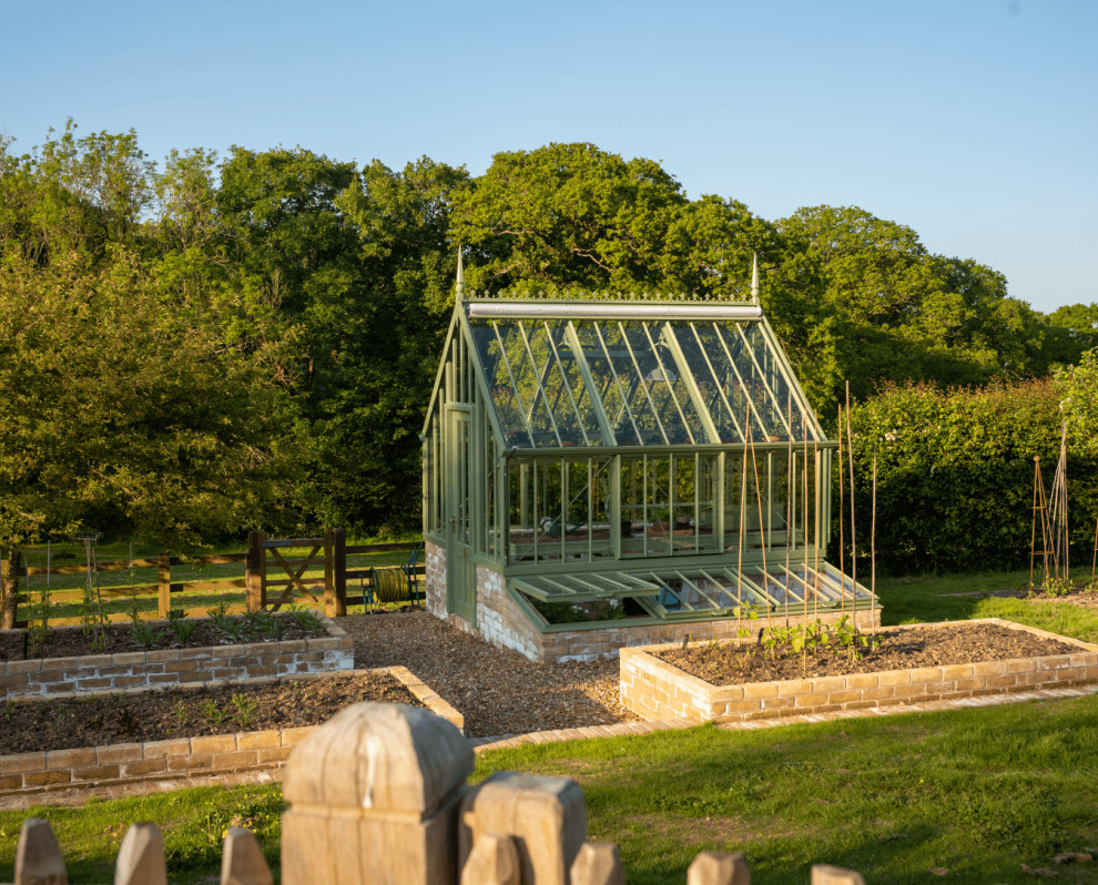 Small traditional detached greenhouse in Cornwall.