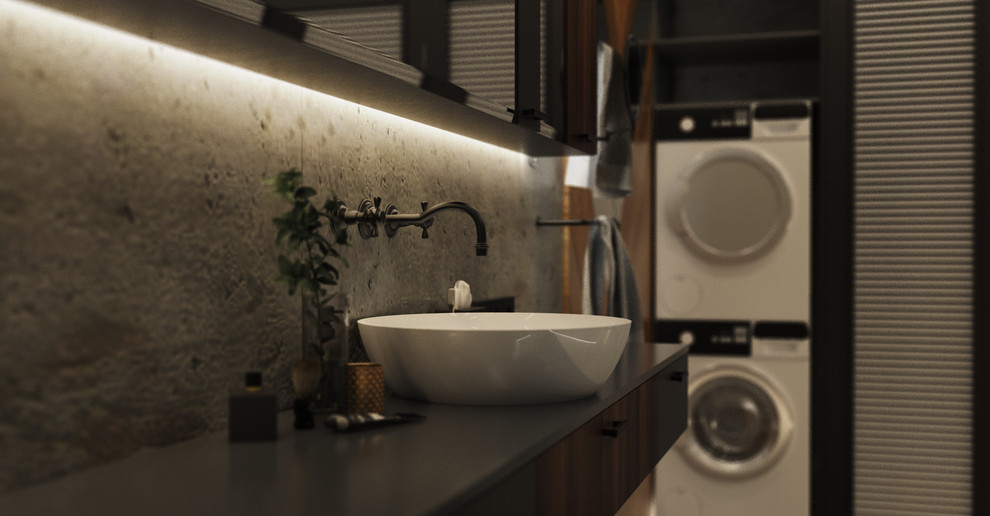 Санузел для пары в стиле лофт.