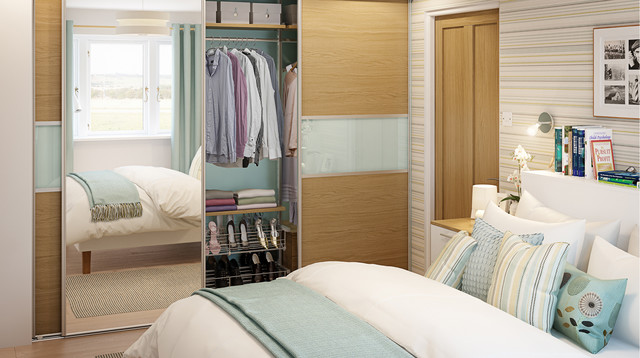 Contemporary Oak Sliding Wardrobe Doors Contemporary Hampshire