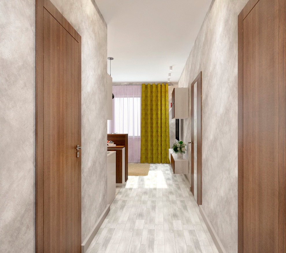 Кухня-гостиная с ярким акцентом