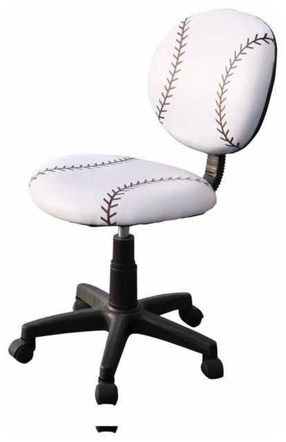 Office Chair With Pneumatic Lift Baseball White