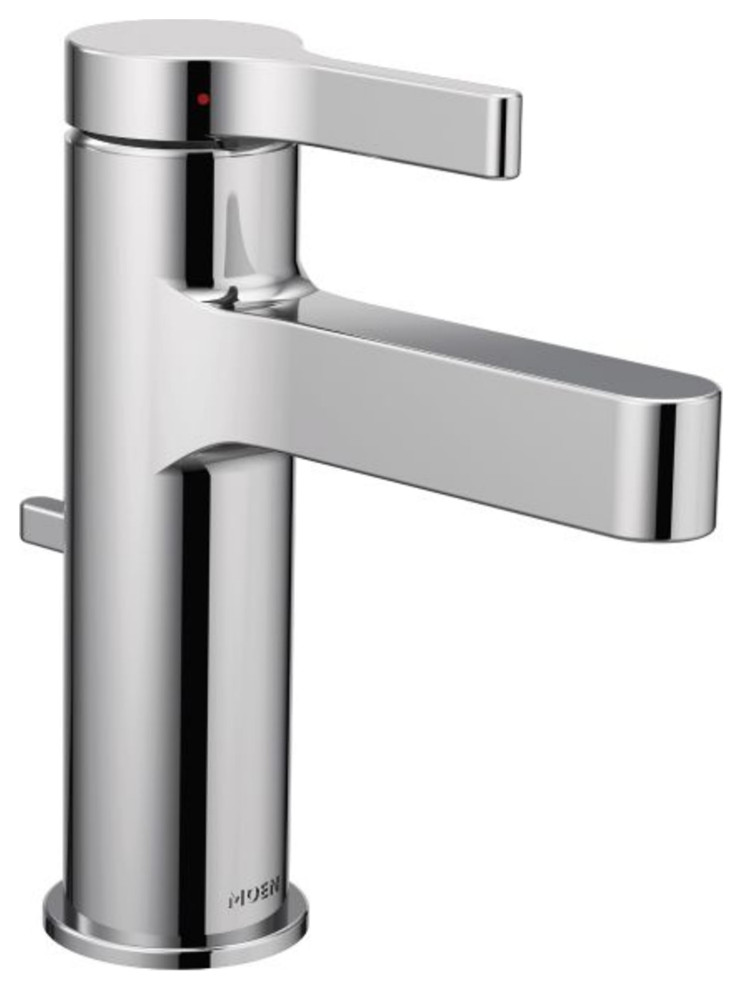 Moen 6710 Vichy Single Hole Bathroom Faucet Includes Metal Pop-Up Drain Assembly