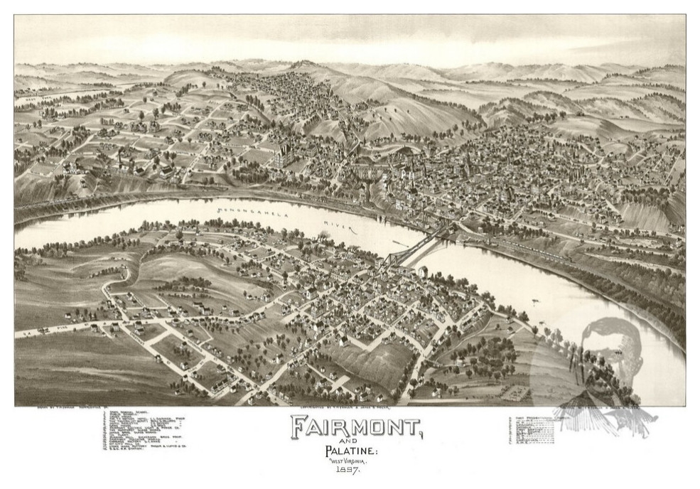 old-map-of-fairmont-west-virginia-1897-vintage-map-art-print-18-x24