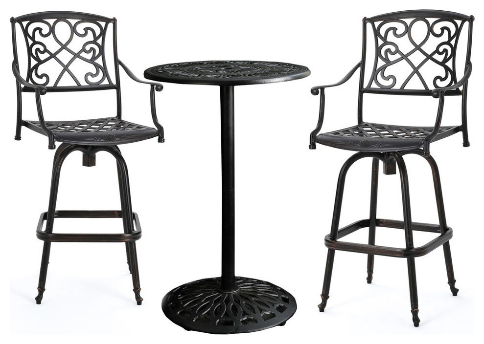 Gdf Studio 3 Piece Paris Outdoor Copper Cast Aluminum Bistro Set Terranean Pub And Sets By Gdfstudio - Paris Cast Aluminum Outdoor Bar Height Bistro Table Gdf Studio 3 Piece Paris Outdoor Copper Cast Aluminum Bistro Set Terranean Pub And Sets By Gdfstudio - Paris Cast Aluminum Outdoor Bar Height Bistro Table