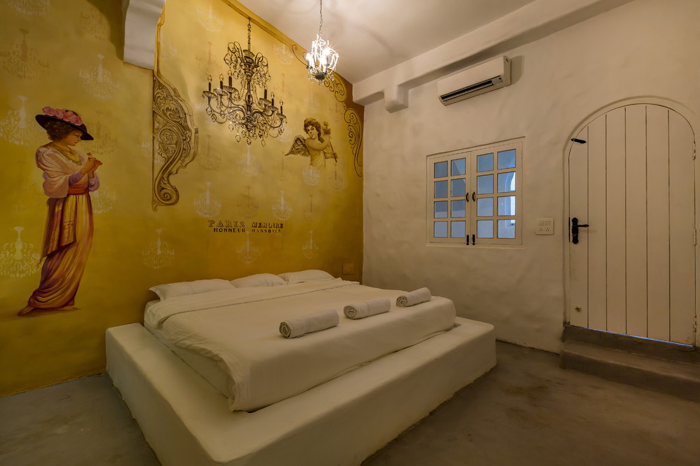 Design ideas for a mediterranean bedroom in Mumbai.