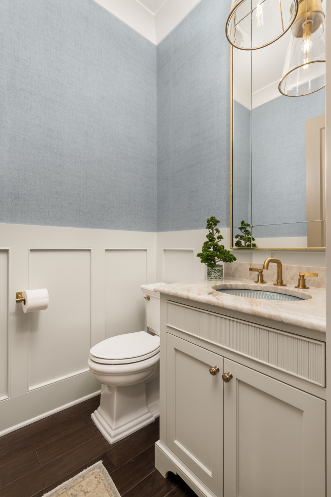 Example of a transitional powder room design in Atlanta