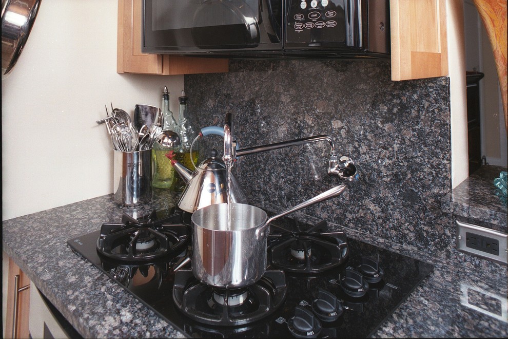 Small transitional home design photo in Miami