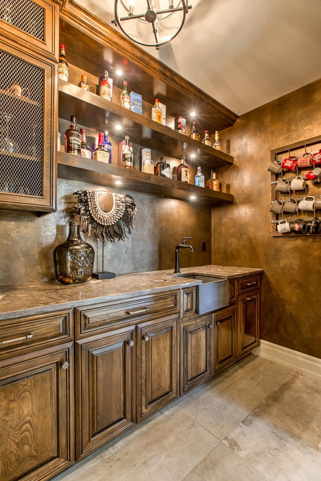 Mountain style home design photo in Omaha