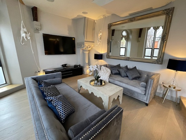 Staging project to present a luxury 3 bed apartment in a converted church