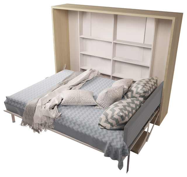 Spazio t full size wall bed with table contemporary murphy beds