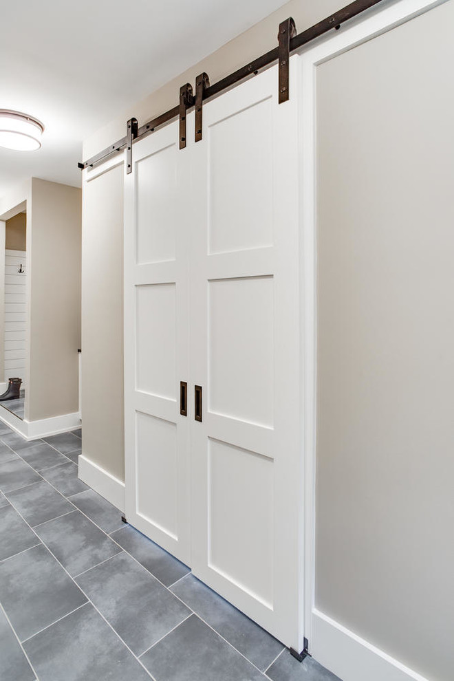 This is an example of a contemporary laundry room in DC Metro.