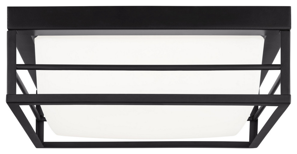 Dearborn LED Flush Mount, Midnight Black Transitional Flushmount Ceiling Lighting by