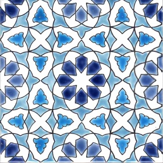 7.87"x7.87" Morisco C Moroccan Ceramic Tile, Set Of 10