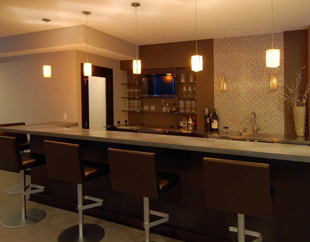 Photo of a modern home bar in Other.