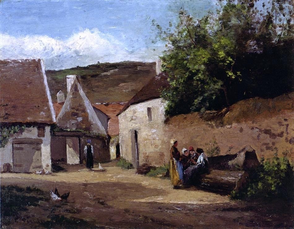 Camille Pissarro Village Corner, 21"x28" Wall Decal Print