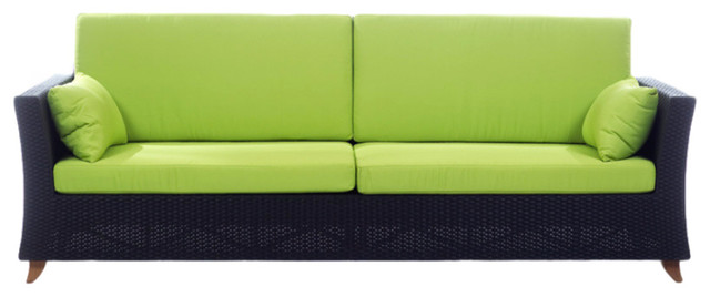 Garden Furniture 4 Seater rattan 4 seater all weather wicker 8' sofa with cushions Garden Furniture 4 Seater rattan 4 seater all weather wicker 8' sofa with cushions