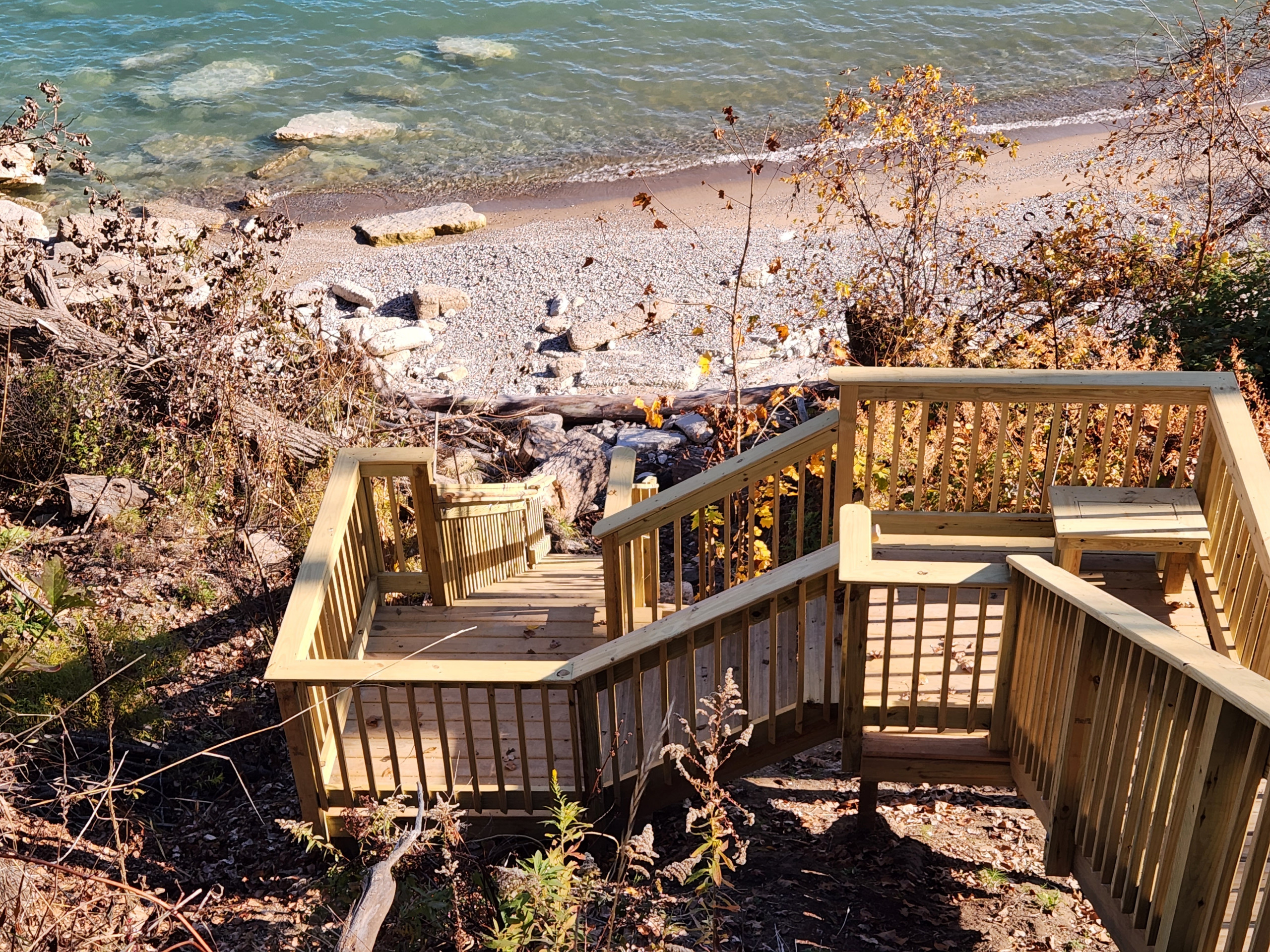 Lake Michigan stairs to beach
