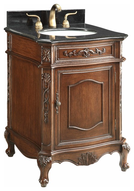 24 Inch Brown Classic Style Powder Room Debellis Small Bathroom Vanity - Traditional - Bathroom ...
