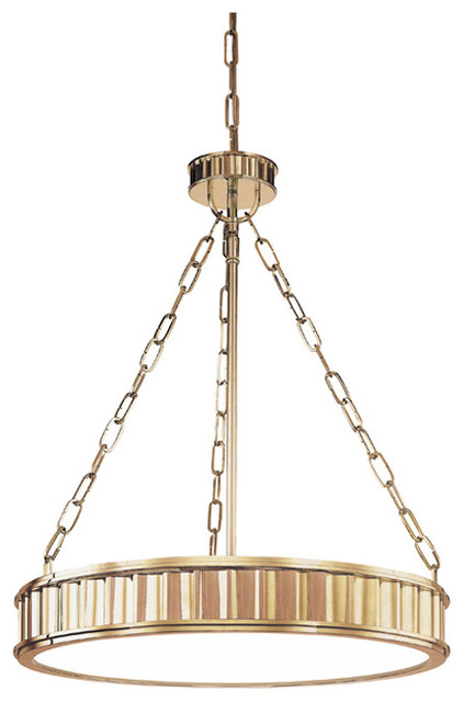 Pendant 5-Light With Aged Brass Tone in Finish, A19 Bulbs Type, 25", 300W