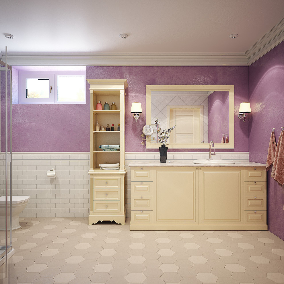 Ванная комната в стиле прованс в загородном доме