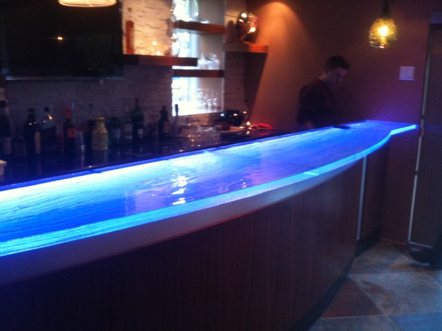Glass counter top with LED
